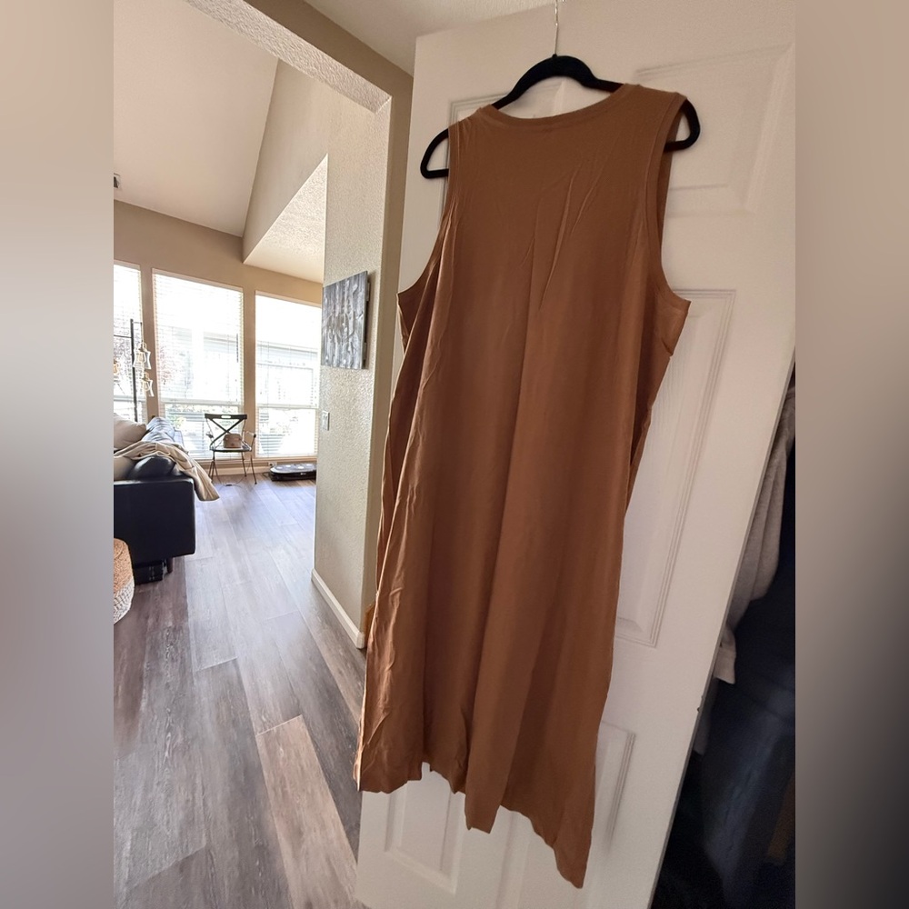 PACT Organic Cotton Long Dress Brown Sugar XXL - Picture 3 of 9